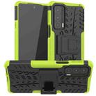 For Motorola Edge 20 Tire Texture Shockproof TPU+PC Protective Case with Holder(Green) - 1