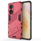 For Huawei nova 9 Punk Armor 2 in 1 PC + TPU Shockproof Case with Invisible Holder(Light Red) - 1