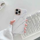 Marble Pattern Dual-side Laminating TPU Protective Case For iPhone 13(White) - 1
