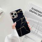 Marble Pattern Dual-side Laminating TPU Protective Case For iPhone 13(Black) - 1