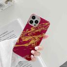 Marble Pattern Dual-side Laminating TPU Protective Case For iPhone 13(Red) - 1