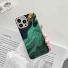 Marble Pattern Dual-side Laminating TPU Protective Case For iPhone 13(Green) - 1
