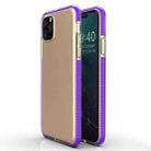 For iPhone 11 Pro TPU Two-color Drop-proof Protective Case(Purple) - 1