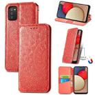 For Samsung Galaxy A03s 166mm Blooming Mandala Embossed Pattern Magnetic Horizontal Flip Leather Case with Holder & Card Slots & Wallet(Red) - 1