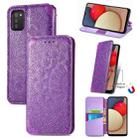 For Samsung Galaxy A03s 166mm Blooming Mandala Embossed Pattern Magnetic Horizontal Flip Leather Case with Holder & Card Slots & Wallet(Purple) - 1