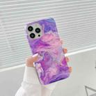 Laser Marble Pattern TPU Protective Case For iPhone 13(Purple Marble) - 1