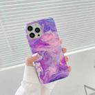 Laser Marble Pattern TPU Protective Case For iPhone 13 Pro(Purple Marble) - 1