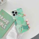 Splicing Marble Pattern TPU Shockproof Protective Case For iPhone 13(Green Grid) - 1