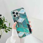 Splicing Marble Pattern TPU Shockproof Protective Case For iPhone 13(Dark Green) - 1