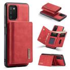 For Samsung Galaxy A03s 166mm DG.MING M1 Series 3-Fold Multi Card Wallet  Back Cover Shockproof Case with Holder Function(Red) - 1