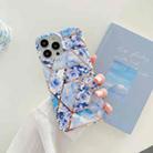 Splicing Flower Pattern TPU Shockproof Protective Case For iPhone 13(Blue Flowers) - 1