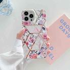 Splicing Flower Pattern TPU Shockproof Protective Case For iPhone 13(Pink Flowers) - 1