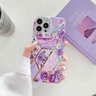 Splicing Flower Pattern TPU Shockproof Protective Case For iPhone 13 Pro(Purple Flowers) - 1