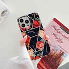 Splicing Flower Pattern TPU Shockproof Protective Case For iPhone 13 Pro(Black Flowers) - 1