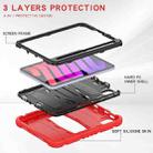 For iPad mini 6 3-Layer Protection Screen Frame + PC + Silicone Shockproof Combination Tablet Case with Holder(Red+Black) - 4