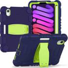 For iPad mini 6 3-Layer Protection Screen Frame + PC + Silicone Shockproof Combination Tablet Case with Holder(NavyBlue+Lime) - 1