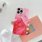 Marble Flash Gold Pattern TPU Shockproof Protective Case For iPhone 13(Red) - 1
