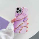 Marble Flash Gold Pattern TPU Shockproof Protective Case For iPhone 13(Purple) - 1