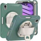 For iPad mini 6 360 Degree Rotation PC + TPU Protective Tablet Case with Holder & Hand-strap(Jade Green) - 1