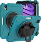 For iPad mini 6 360 Degree Rotation PC + TPU Protective Tablet Case with Holder & Hand-strap(Blue) - 1