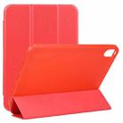 For iPad mini 6 3-folding TPU Horizontal Flip Leather Tablet Case with Holder(Red) - 1