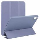 For iPad mini 6 3-folding TPU Horizontal Flip Leather Tablet Case with Holder(Lavender Grey) - 1