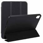 For iPad mini 6 3-folding TPU Horizontal Flip Leather Tablet Case with Holder(Black) - 1