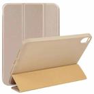 For iPad mini 6 3-folding TPU Horizontal Flip Leather Tablet Case with Holder(Gold) - 1