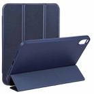 For iPad mini 6 3-folding TPU Horizontal Flip Leather Tablet Case with Holder(Dark Blue) - 1