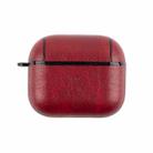 Wireless Earphone Leather Shockproof Protective Case for AirPods 3(Red) - 1