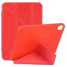 For iPad mini 6 TPU Horizontal Deformation Flip Leather Tablet Case with Holder(Red) - 1