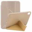 For iPad mini 6 TPU Horizontal Deformation Flip Leather Tablet Case with Holder(Gold) - 1