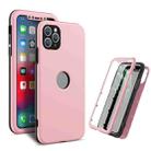 360 Degrees Full Package PC + TPU Combination Case For iPhone 13 Pro(Black+Pink) - 1