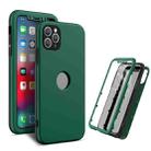 360 Degrees Full Package PC + TPU Combination Case For iPhone 13 Pro(Black+Dark Green) - 1