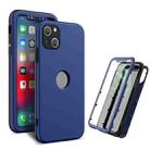 360 Degrees Full Package PC + TPU Combination Case For iPhone 13(Black+Royal Blue) - 1