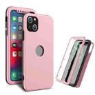 360 Degrees Full Package PC + TPU Combination Case For iPhone 13(Black+Pink) - 1