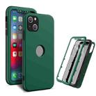 360 Degrees Full Package PC + TPU Combination Case For iPhone 13(Black+Dark Green) - 1