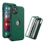 360 Degrees Full Package PC + TPU Combination Case For iPhone 12 Pro Max(Black+Dark Green) - 1