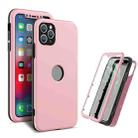 360 Degrees Full Package PC + TPU Combination Case For iPhone 12 / 12 Pro(Black+Pink) - 1