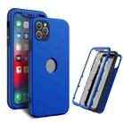 360 Degrees Full Package PC + TPU Combination Case For iPhone 12 / 12 Pro(Black+Dark Blue) - 1