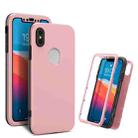 360 Degrees Full Package PC + TPU Combination Case For iPhone XS Max(Black+Pink) - 1