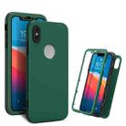 360 Degrees Full Package PC + TPU Combination Case For iPhone XS Max(Black+Dark Green) - 1