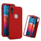 For iPhone XR 360 Degrees Full Package PC + TPU Combination Case(Black+Red) - 1