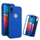 360 Degrees Full Package PC + TPU Combination Case For iPhone XR(Black+Dark Blue) - 1
