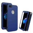 For iPhone 8 / 7 360 Degrees Full Package PC + TPU Combination Case(Black+Royal Blue) - 1