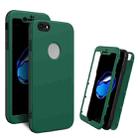 For iPhone 8 / 7 360 Degrees Full Package PC + TPU Combination Case(Black+Dark Green) - 1