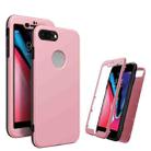 360 Degrees Full Package PC + TPU Combination Case For iPhone 8 Plus & 7 Plus(Black+Pink) - 1