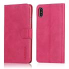 For iPhone X / XS LC.IMEEKE Calf Texture Horizontal Flip Leather Case, with Holder & Card Slots & Wallet(Red) - 1