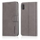 For iPhone X / XS LC.IMEEKE Calf Texture Horizontal Flip Leather Case, with Holder & Card Slots & Wallet(Grey) - 1