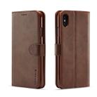 For iPhone XS Max LC.IMEEKE Calf Texture Horizontal Flip Leather Case, with Holder & Card Slots & Wallet(Brown) - 1